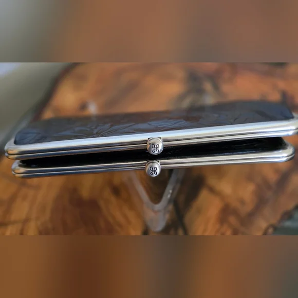 HOBO Black Floral Embossed Clutch - Picture 4 of 10